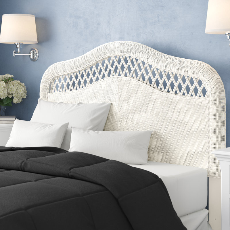 Dovecove Alicia White Wicker Rattan Hand Woven Panel Coastal Headboard Spare Bedroom Dream Reviews Wayfair